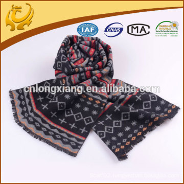 Jacquard Design Silk Material Woven Thick Winter Scarf For Men